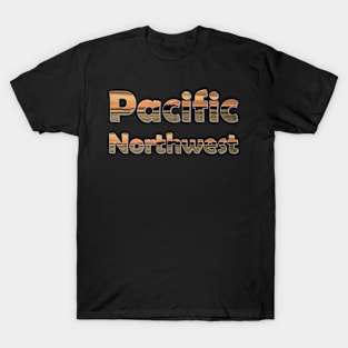 Pacific Northwest Text Filled with San Juan Islands Sunset T-Shirt